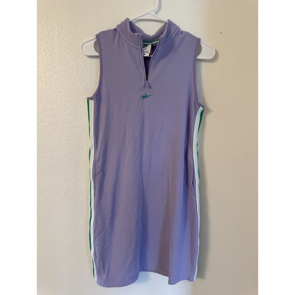 Nike Sportswear Girls Dress XL Lavender Purple Green 1/4 Zip Mini FV0192-515 - Picture 2 of 7